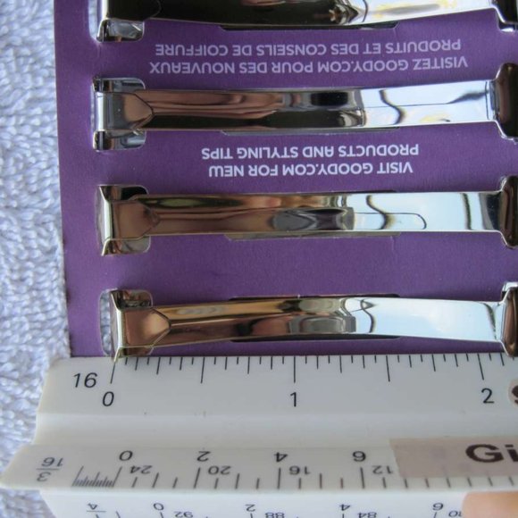 4 Goody Gold Silver Lexy Stay Tight Double Bar Metal Hair Barrettes Flat Secure - Picture 6 of 16